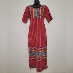 Unbranded Boho Hippie Heavily Embroidered Artsy Art to Wear Southwestern Kaftan